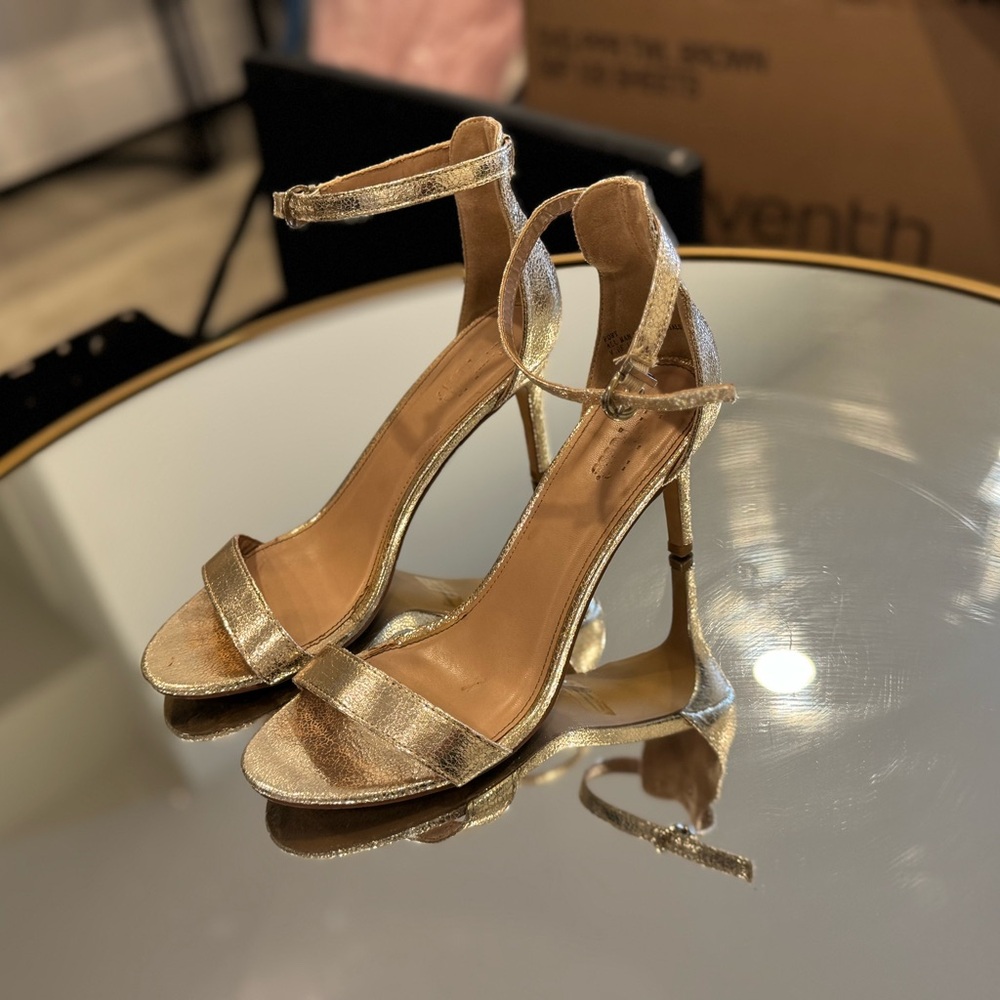 Elegant Gold High Heel Sandals